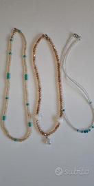 3 collanine di perline 