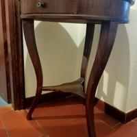 Tavolino tondo antico intarsiato