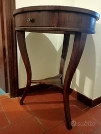 Tavolino tondo antico intarsiato