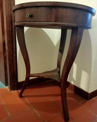 Tavolino tondo antico intarsiato