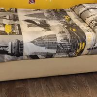Letto contenitore in ecopelle apertura a sinistra