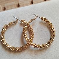 Orecchini cerchio dorati in acciaio inox 