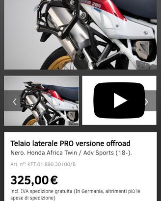 Telaio SW pro-motech per Africa Twin 1000