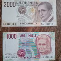 Banconote FDS da 2000 e 1000 lire
