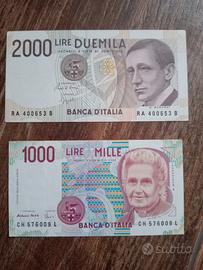 Banconote FDS da 2000 e 1000 lire