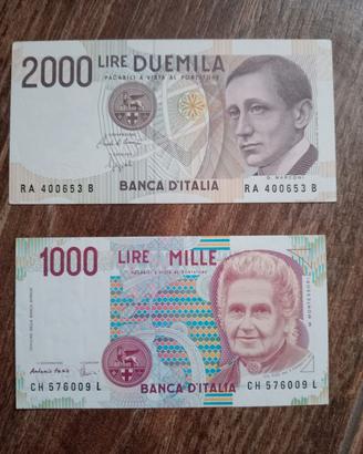 Banconote FDS da 2000 e 1000 lire