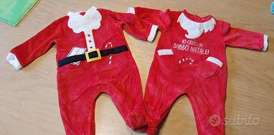 Tutine in velluto natalizie 3/6 mesi( 62cm)