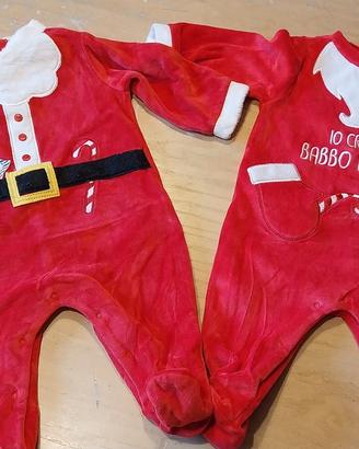 Tutine in velluto natalizie 3/6 mesi( 62cm)