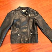 Chiodo ecopelle nero bimba 9 anni Only nuovo