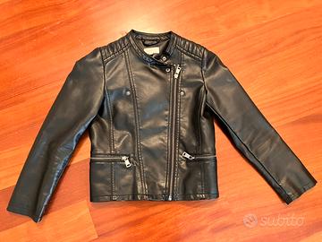 Chiodo ecopelle nero bimba 9 anni Only nuovo