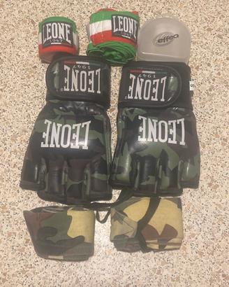 Kit boxe Leone S + 4 Fasce + Paradenti Effea