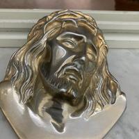 DECORAZIONE CRISTO  IN OTTONE VINTAGE