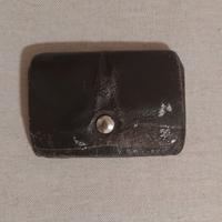 Portafogli portamonete vintage anni '70 pelle nera