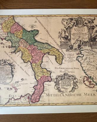 Cartina storica Italia meridionale
