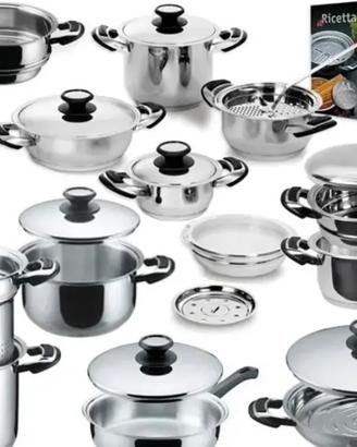 Batteria pentole nuova Mondial Casa in INOX 18/10