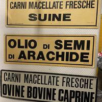 insegne lamierino alimentari anni 70  varie