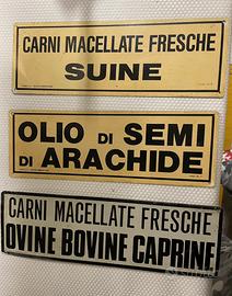 insegne lamierino alimentari anni 70  varie