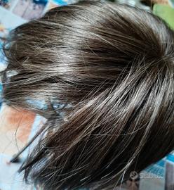 parrucca donna castana  nuova 