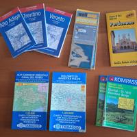 Lotto vecchie carte geografiche, mappe, piante