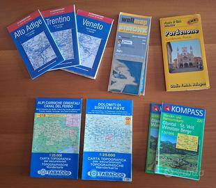 Lotto vecchie carte geografiche, mappe, piante