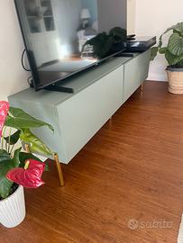 Mobile tv verde salvia con contenitore