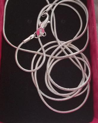 Maxi catenina Snake cm75 Unisex Argento925 