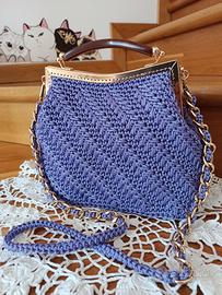Borsa borsetta handmade uncinetto lilla