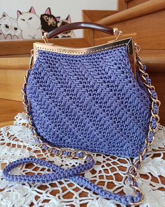Borsa borsetta handmade uncinetto lilla