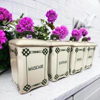 Set 4 antichi vasi ceramica spezie provenzali