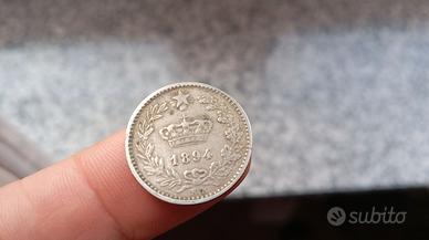 Raro 20 centesimi 1894 KB Umberto I