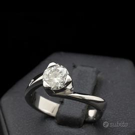 SOLITARIO ANELLO ORO BIANCO 18KT BRILLANTE 1.02 CT