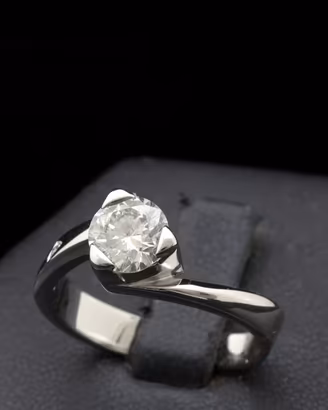 SOLITARIO ANELLO ORO BIANCO 18KT BRILLANTE 1.02 CT