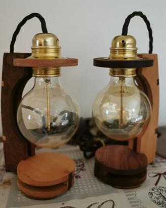 Lampade da comodino in legno industrial
