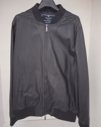 Giubbino in ecopelle nero (taglia XXL)