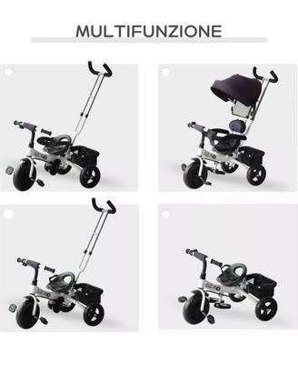 Triciclo Passeggino per Bambini con Maniglione tel