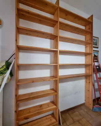 Grande libreria modulare in legno massello