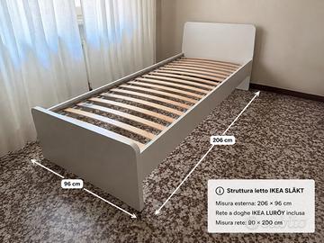 Letto IKEA SLÄKT + rete + materasso 90x200
