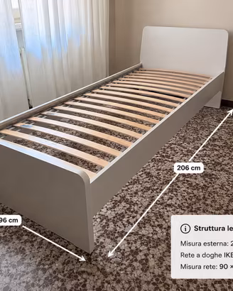 Letto IKEA SLÄKT + rete + materasso 90x200
