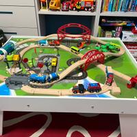 Pista treni in legno