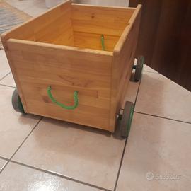 porta giochi legno con ruote