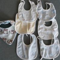 7 bavaglini / bavette per neonati