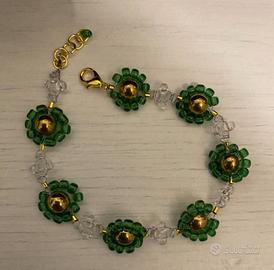 Bracciale con cristalli e perline