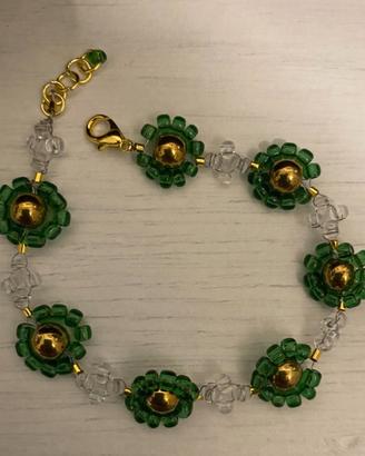 Bracciale con cristalli e perline