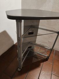 carrellino porta tv ripiani vetro e legno