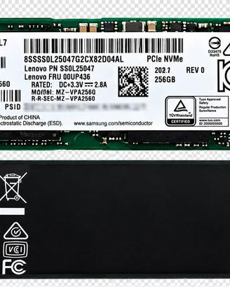 SSD Samsung SM961 256 GB NVMe M.2 2280