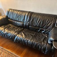 Divano e poltrone in pelle nera