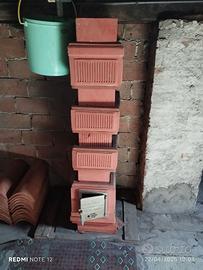 Stufa a legna nuova, in terracotta