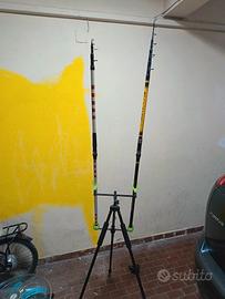 canne da pesca surfcasting con reggicanne