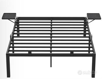 Letto in ferro 140x190 con comodino e materasso