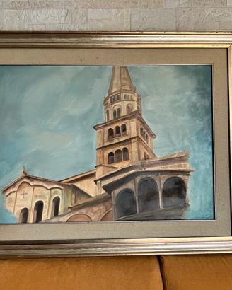 Quadro olio su tela Duomo di Modena Carretti